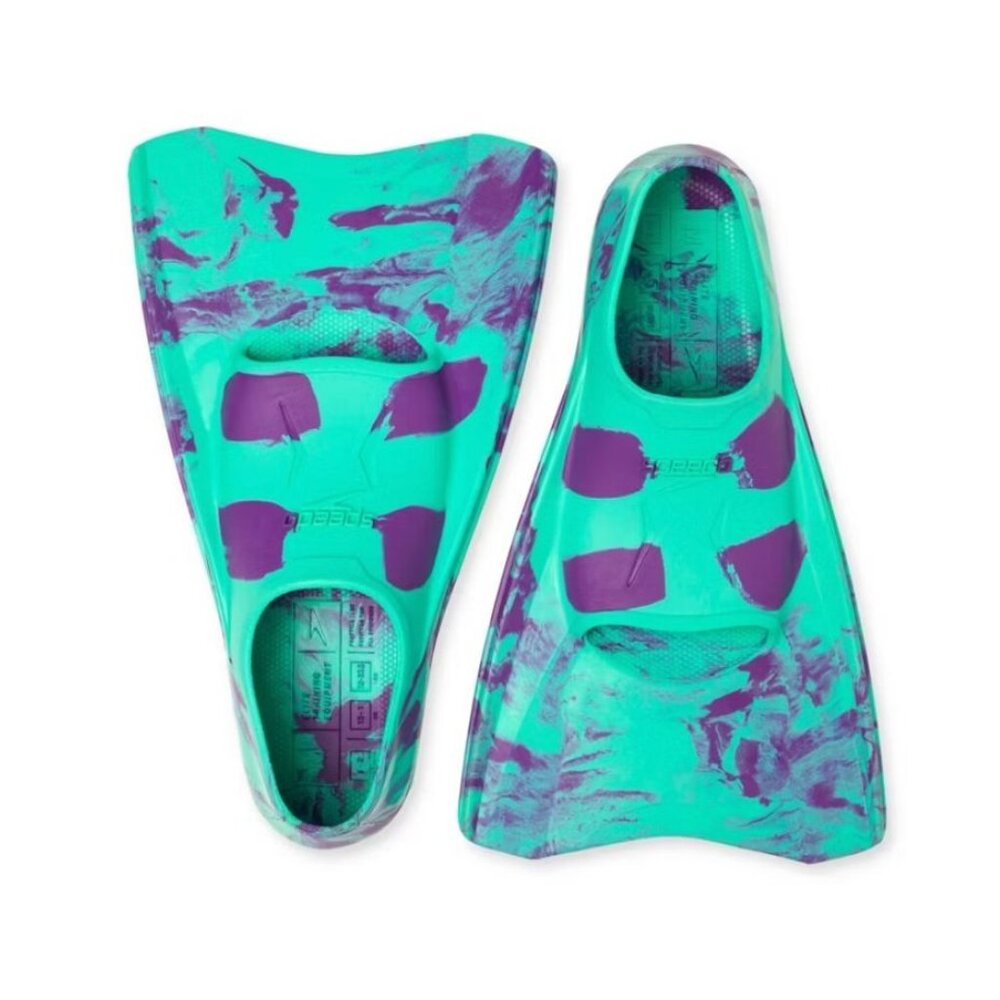 Speedo Kids Swim Training Fins Size M 1-2 Ages 3+ Elite Equipment Purple/Teal
